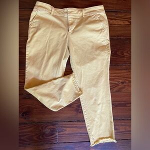 Loft Yellow Chinos with raw edge hem